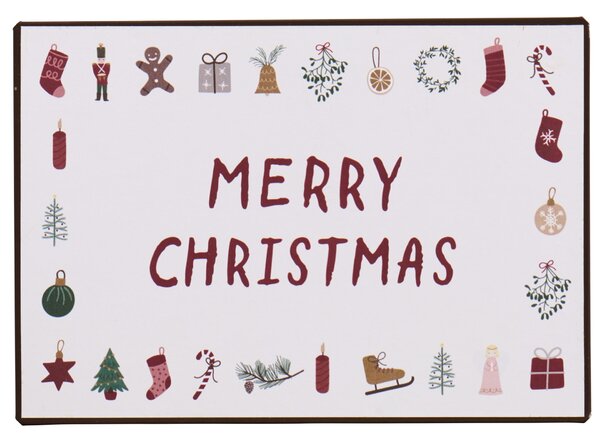 Dekorativní plechová cedule Merry Christmas