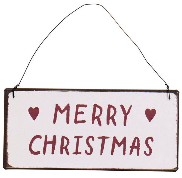Závěsná plechová cedulka Merry Christmas
