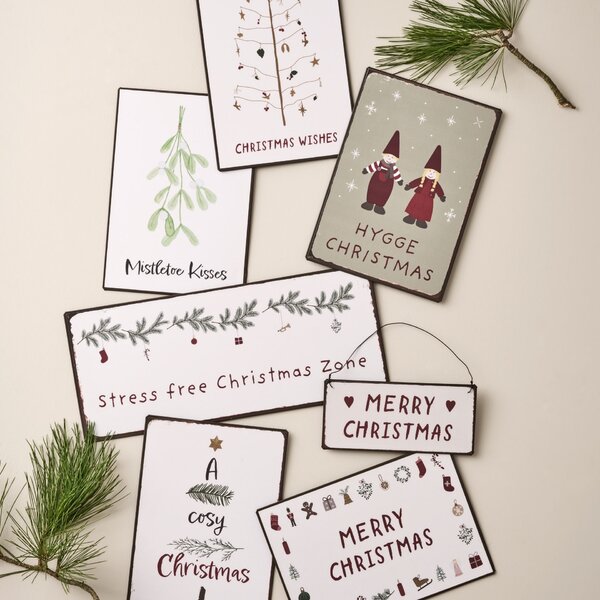 Dekorativní plechová cedule Merry Christmas