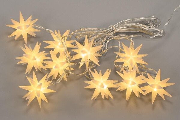 NEXOS Vánoční LED hvězdy, teple bílé, průhledný kabel