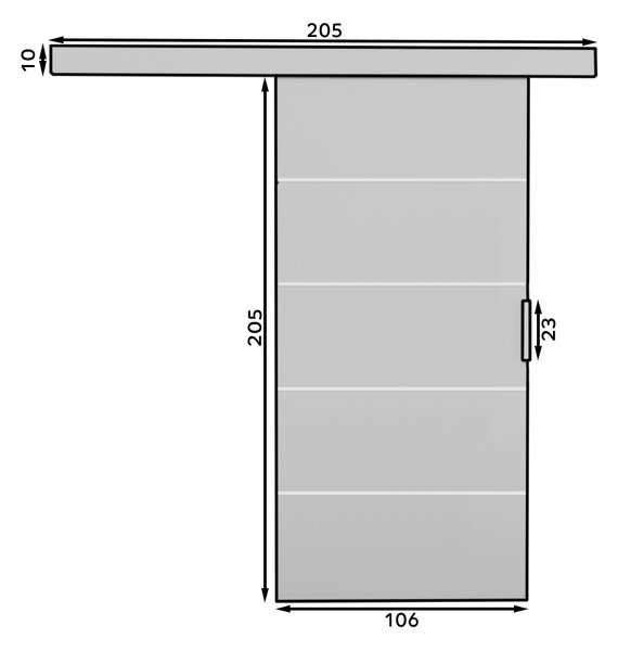 Interiérové posuvné dveře na zeď 106 cm CAFTIS - hnedé
