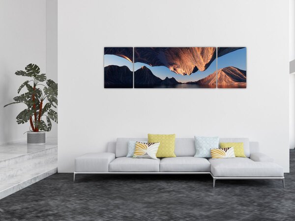 Obraz - 3D útesy (170x50 cm)