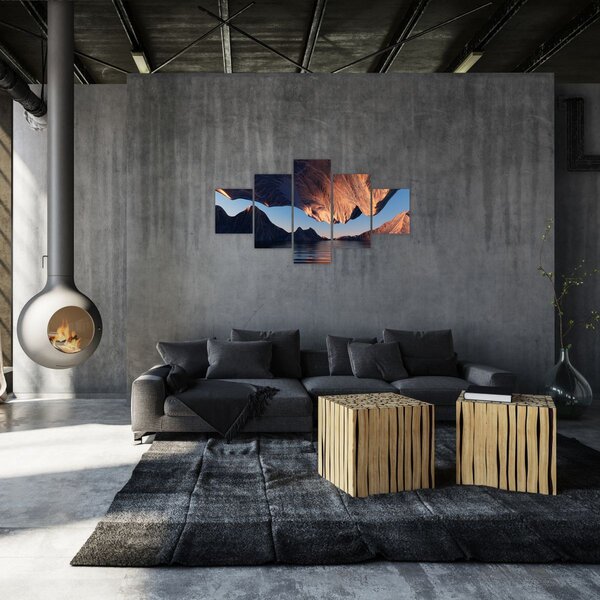 Obraz - 3D útesy (125x70 cm)