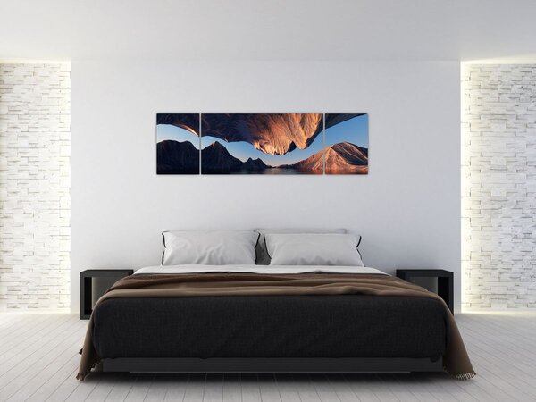 Obraz - 3D útesy (170x50 cm)