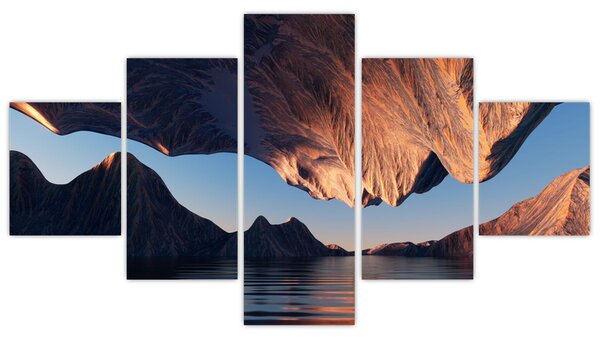 Obraz - 3D útesy (125x70 cm)