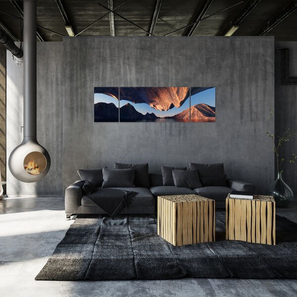 Obraz - 3D útesy (170x50 cm)