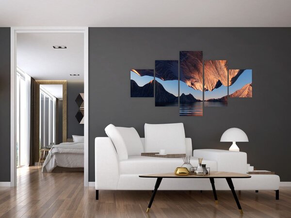 Obraz - 3D útesy (125x70 cm)