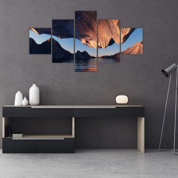 Obraz - 3D útesy (125x70 cm)