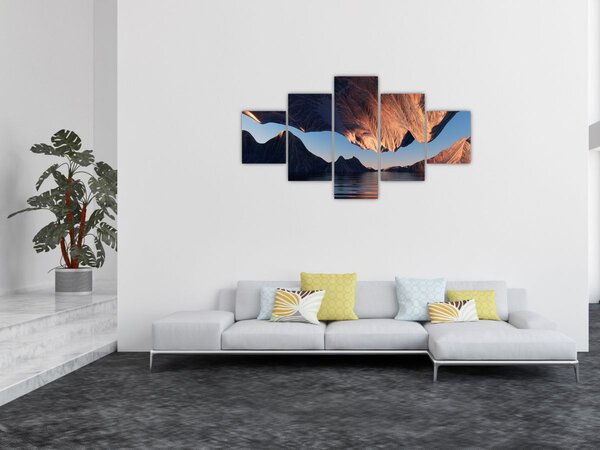 Obraz - 3D útesy (125x70 cm)