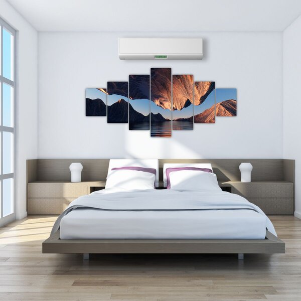Obraz - 3D útesy (210x100 cm)