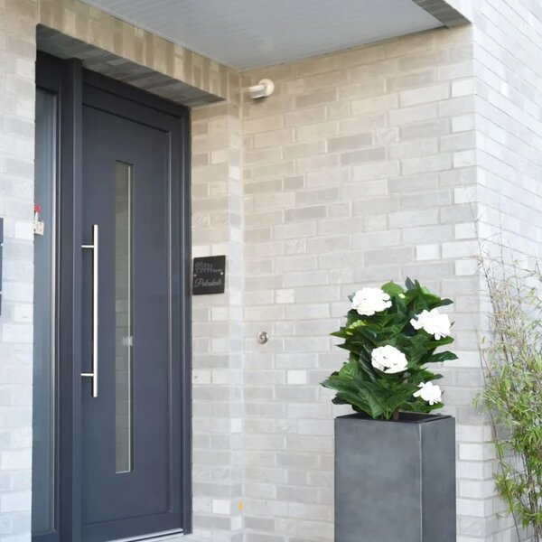 Samozavlažovací květináč BLOCK 80, sklolaminát, výška 80 cm, beton design, antracit