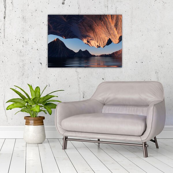 Obraz - 3D útesy (70x50 cm)