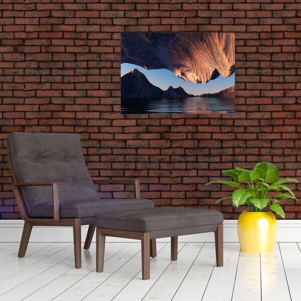 Obraz - 3D útesy (70x50 cm)