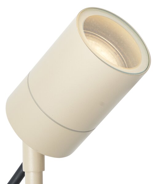 Bodové světlo se zemním hrotem béžové GU10 50mm nastavitelné IP44 vč. kabelu a zástrčky - Solo