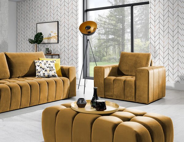 Designový taburet ILANIS - hořčicový