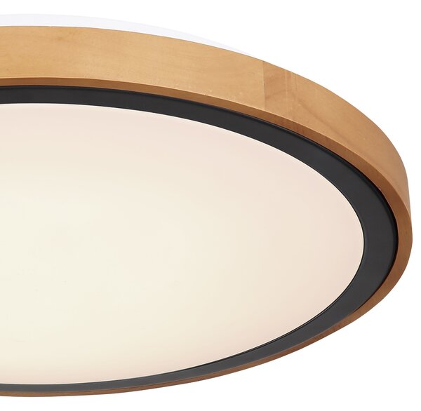 Stropní LED svítidlo BRUNO černá/dřevo