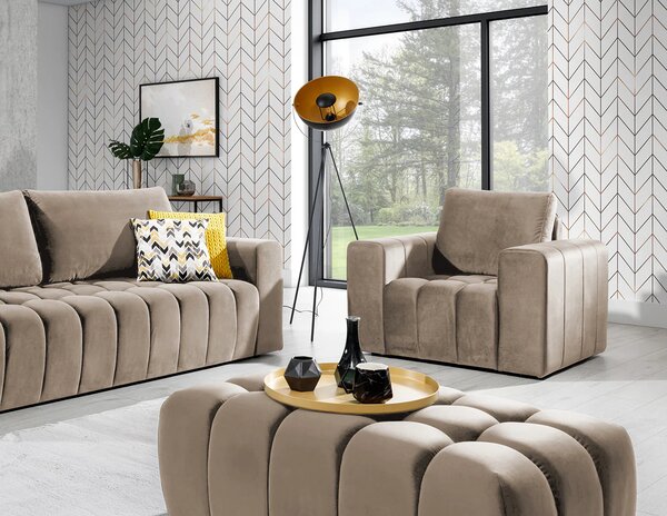 Designový taburet ILANIS - světle hnědý