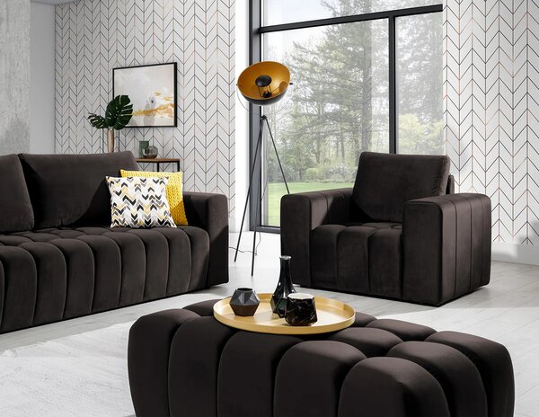 Designový taburet ILANIS - tmavě hnědý