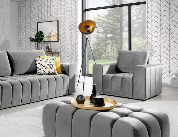 Designový taburet ILANIS - světle šedý
