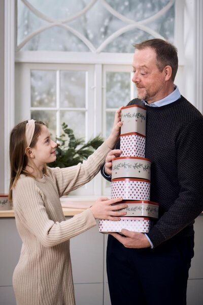 Ib Laursen Plechová dóza Christmas Garland - Round IBL409