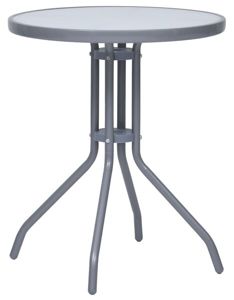 Zahradní stůl světle šedý 60 cm ocel a sklo