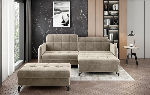 Stylový taburet AZARI - světle béžový