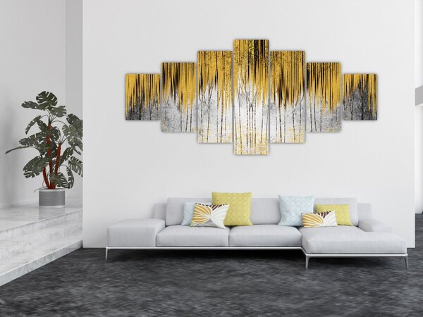 Obraz - Zlaté čáry (210x100 cm)