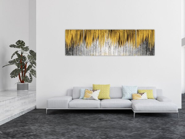 Obraz - Zlaté čáry (170x50 cm)