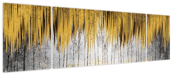 Obraz - Zlaté čáry (170x50 cm)