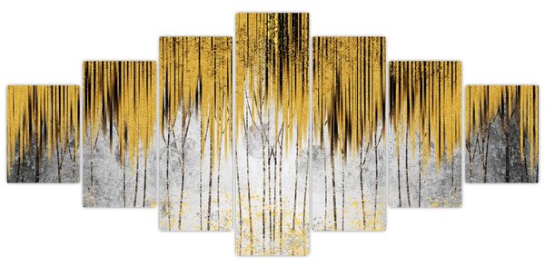 Obraz - Zlaté čáry (210x100 cm)