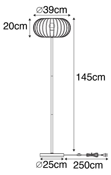 Designová stojací lampa rezavě hnědá - Johanna
