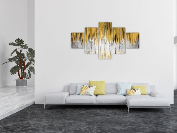 Obraz - Zlaté čáry (125x70 cm)