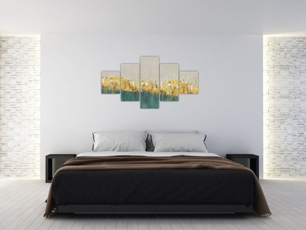 Obraz - Textrura se zlatým dekorem (125x70 cm)
