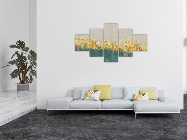 Obraz - Textrura se zlatým dekorem (125x70 cm)