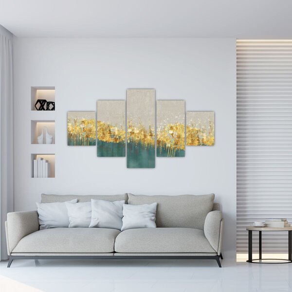 Obraz - Textrura se zlatým dekorem (125x70 cm)
