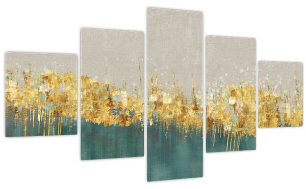 Obraz - Textrura se zlatým dekorem (125x70 cm)