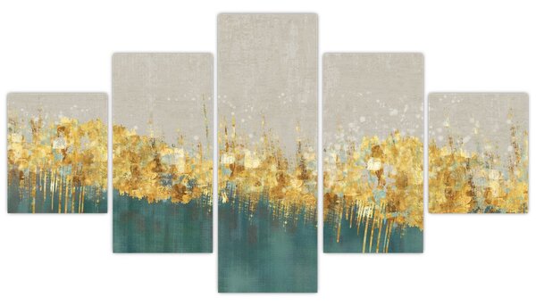 Obraz - Textrura se zlatým dekorem (125x70 cm)