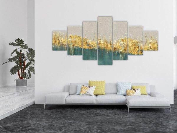 Obraz - Textrura se zlatým dekorem (210x100 cm)