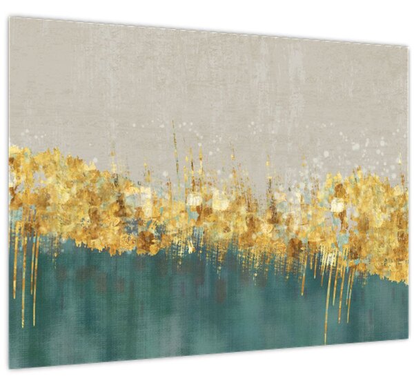 Obraz - Textrura se zlatým dekorem (70x50 cm)