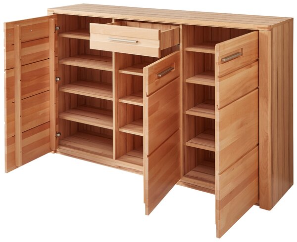 BOTNÍK, barvy buku, jádrový buk, 160/100/40 cm Linea Natura - Online Only šatny & botníky, Online Only