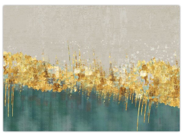 Obraz - Textrura se zlatým dekorem (70x50 cm)