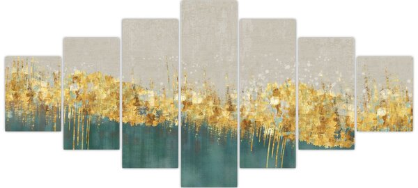 Obraz - Textrura se zlatým dekorem (210x100 cm)