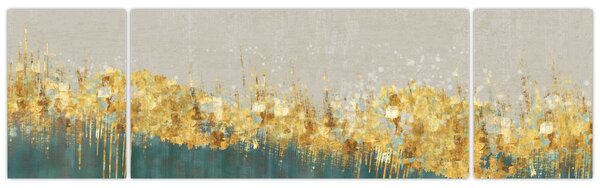Obraz - Textrura se zlatým dekorem (170x50 cm)