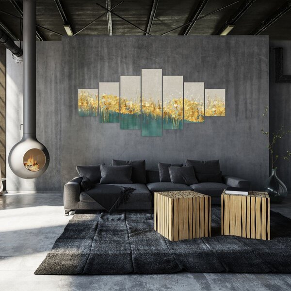 Obraz - Textrura se zlatým dekorem (210x100 cm)