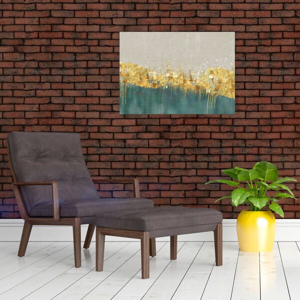Obraz - Textrura se zlatým dekorem (70x50 cm)