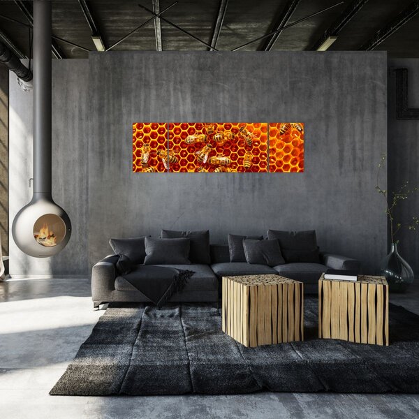 Obraz - Medová plástev (170x50 cm)