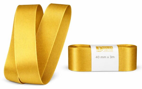 Stuha taftová GOLD Yellow zlato-žlutá 40mmx3m (8,-Kč/m)