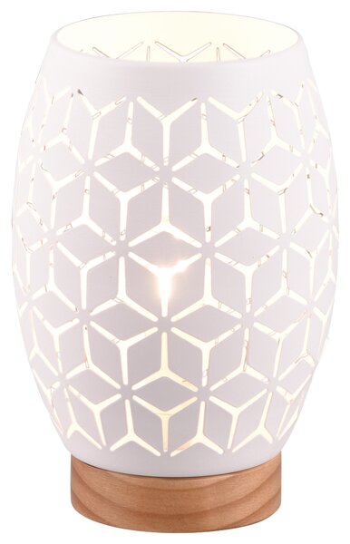 Stolní lampa BIDAR 1 bílá/světlé dřevo