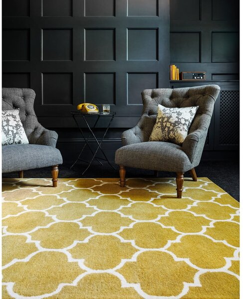 Okrově žlutý ručně tkaný vlněný koberec 120x170 cm Albany – Asiatic Carpets