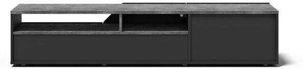 Černý TV stolek v dekoru betonu 180x38 cm Verone – TemaHome